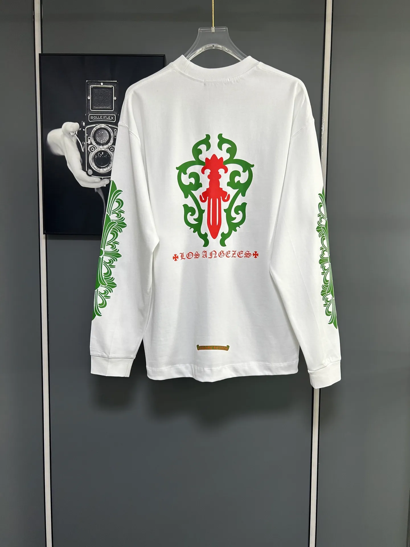 P230 2026 new (exclusive) Chrome Hearts autumn and winter limited edition heavyweight high-weight long-sleeved T-shirt, customized Dreamweaver Yayun ribbed cotton designer concept style Fabric: Heavy 380g Size: S M L XL Color: White
